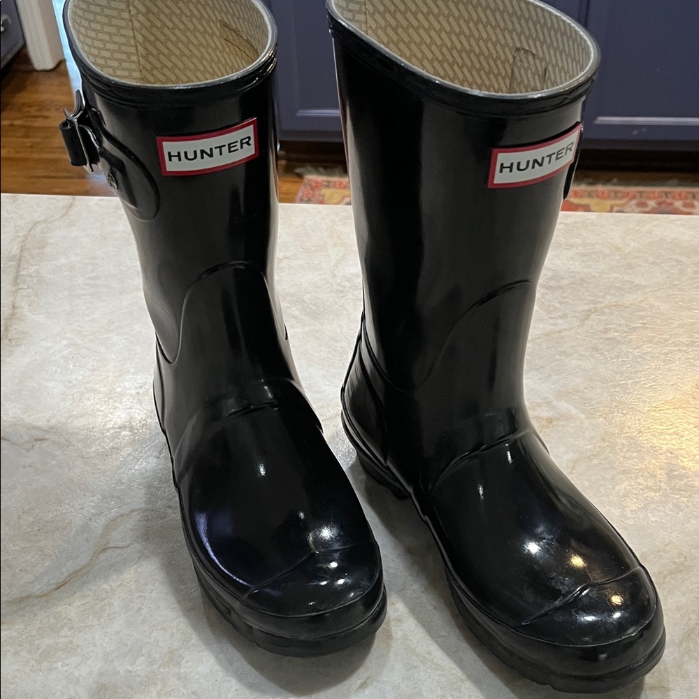 Hunter Glossy Black Waterproof Boots
